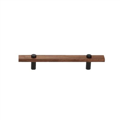 胡桃木銅把手-黑色(孔距96mm) 395-L3017 